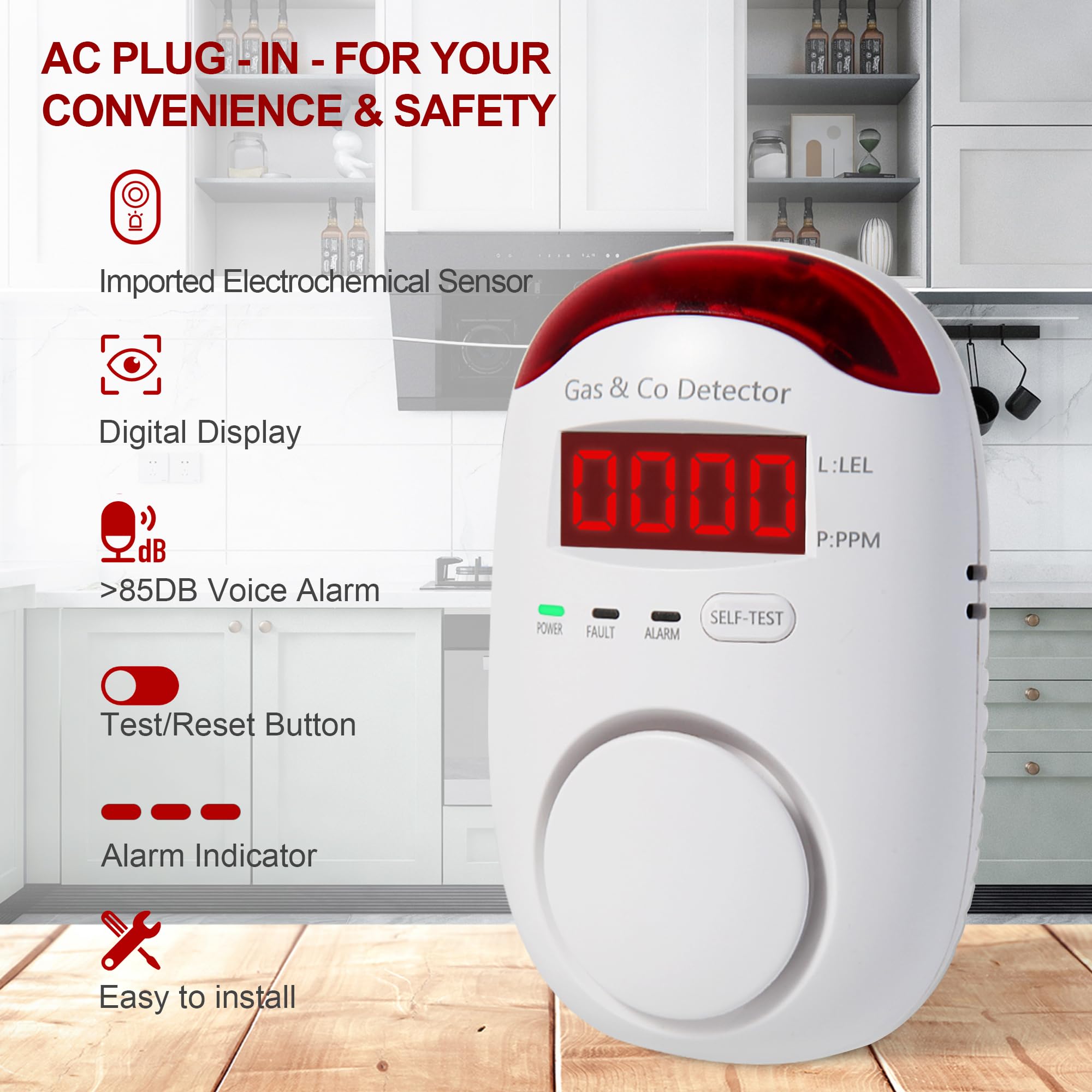 Detektor Gas dan Karbon Monoks - Co Detector Plug ulasan dan harga